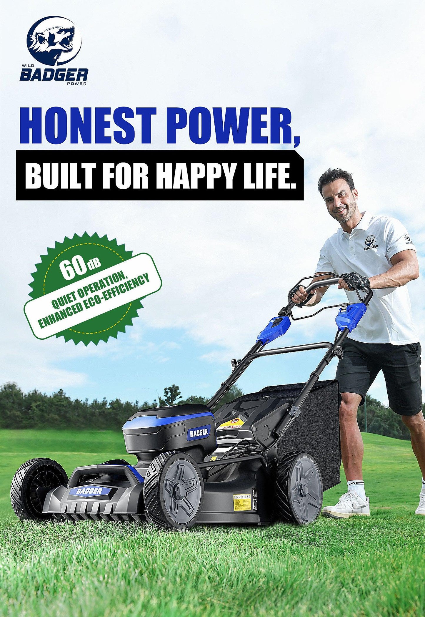 40V Electric Weed Eater & Leaf Blower & 40V 21 In Cordless Self Propelled Electric Lawn Mower Combo Kit - WILD BADGER POWER