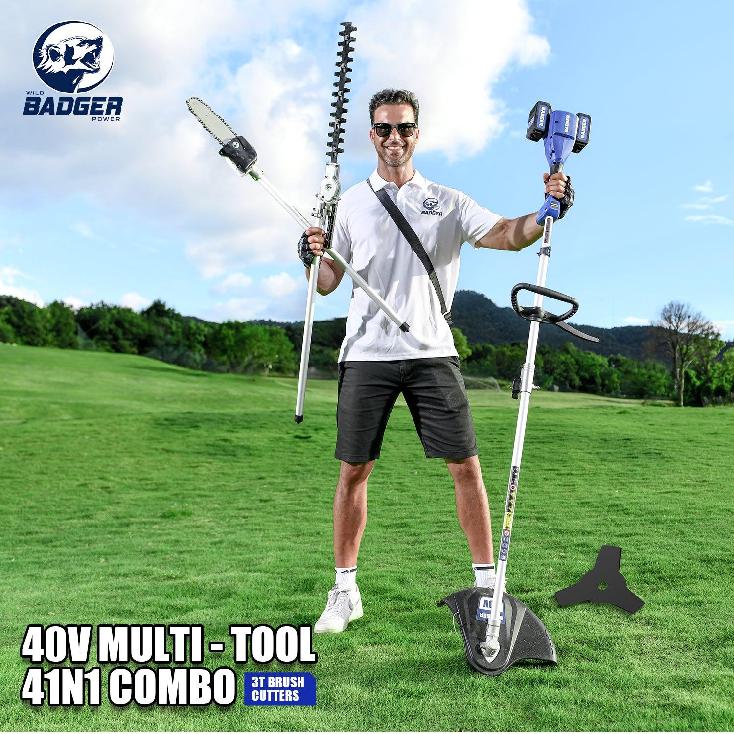 Wild Badger 40V Electric Weed Wacker String Trimmer 4-in-1 Multi