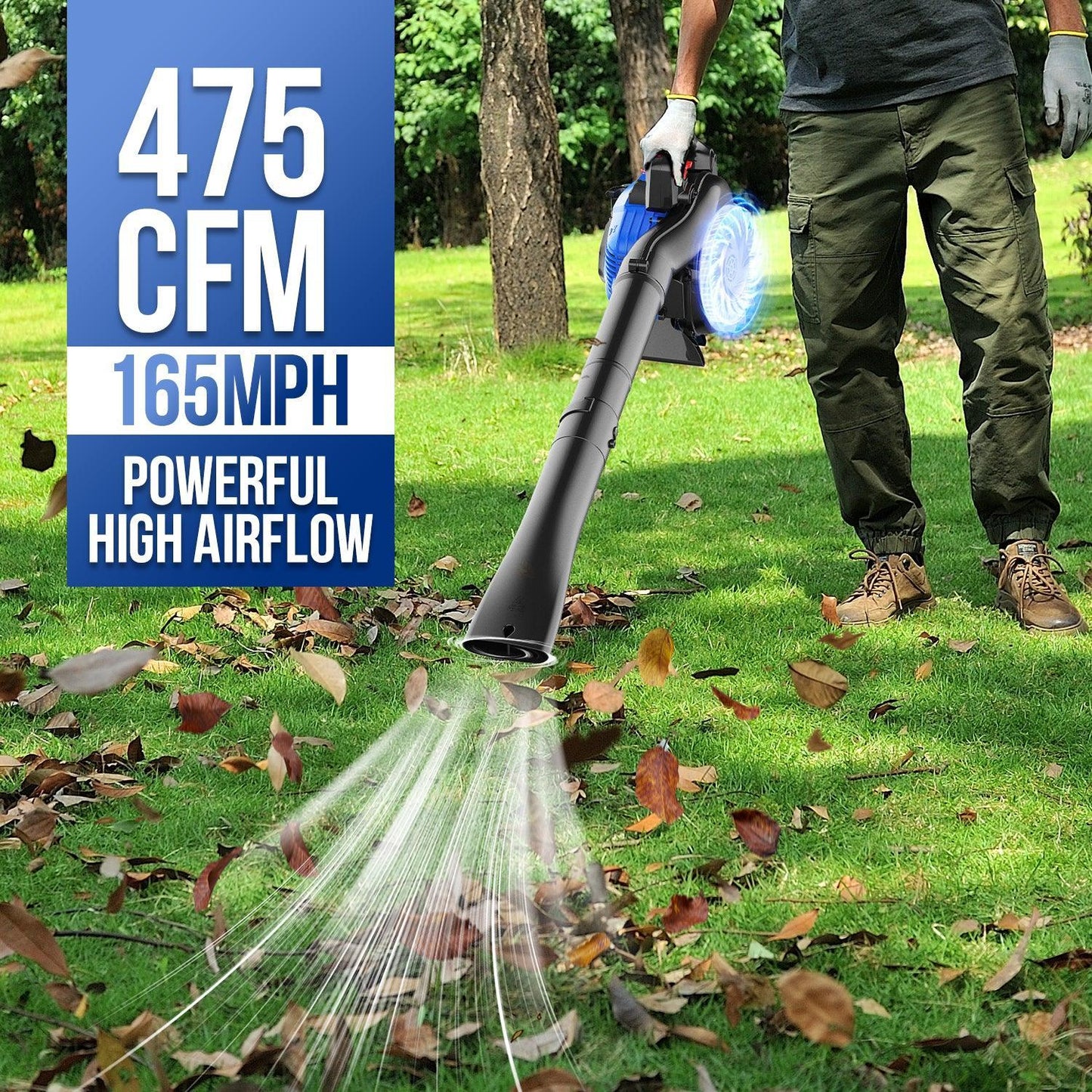 26cc Weed Wacker Gas Powered 4-in-1 String Trimmer & 26cc Leaf Blower l Strong Air Flow for Leaf Sand Gravel Snow Leaf Blower Combo Kit - WILD BADGER POWER