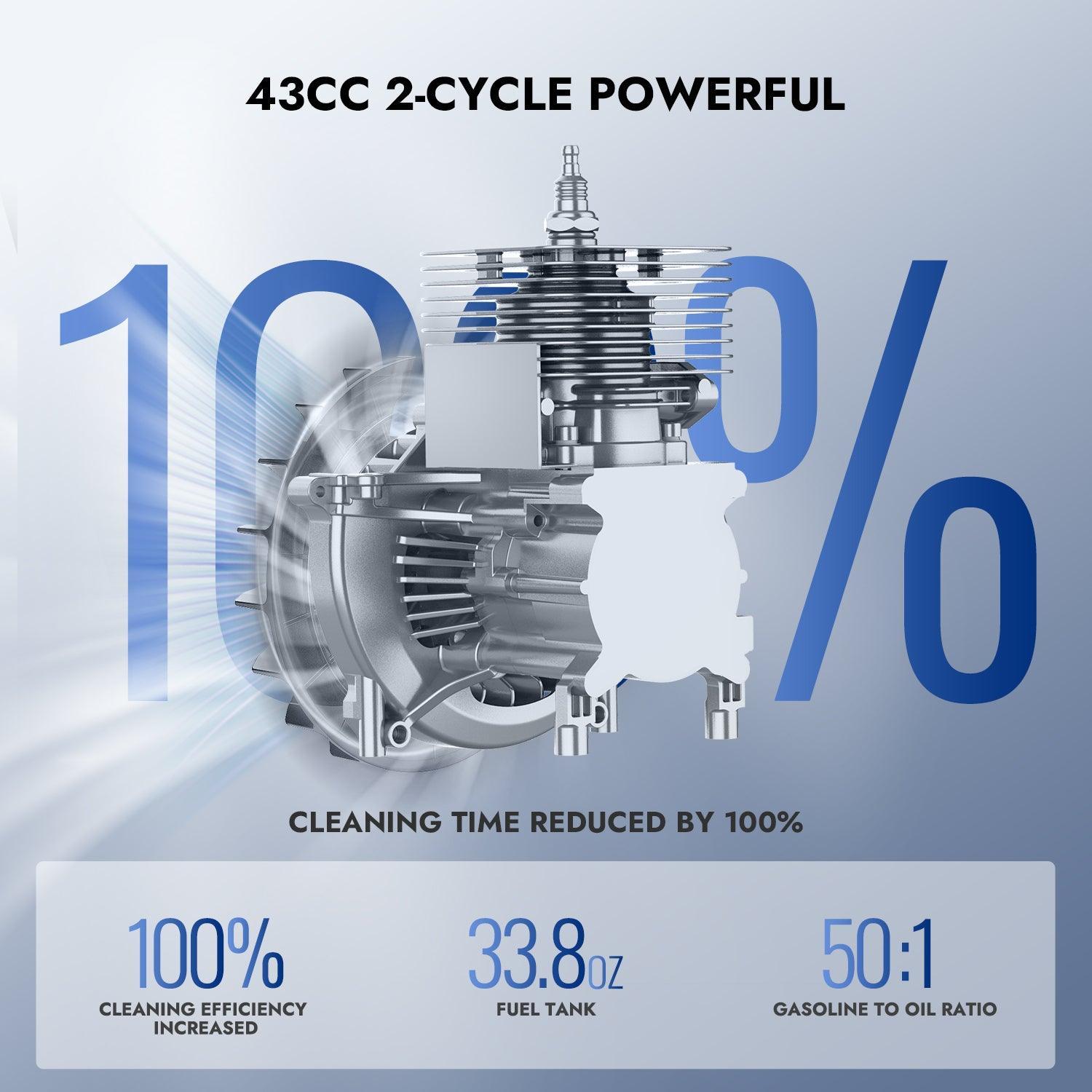 Wild Badger Lightable & Portable Backpack 43cc Lightable Gas Powered Air Flow Leaf Blower - WILD BADGER POWER