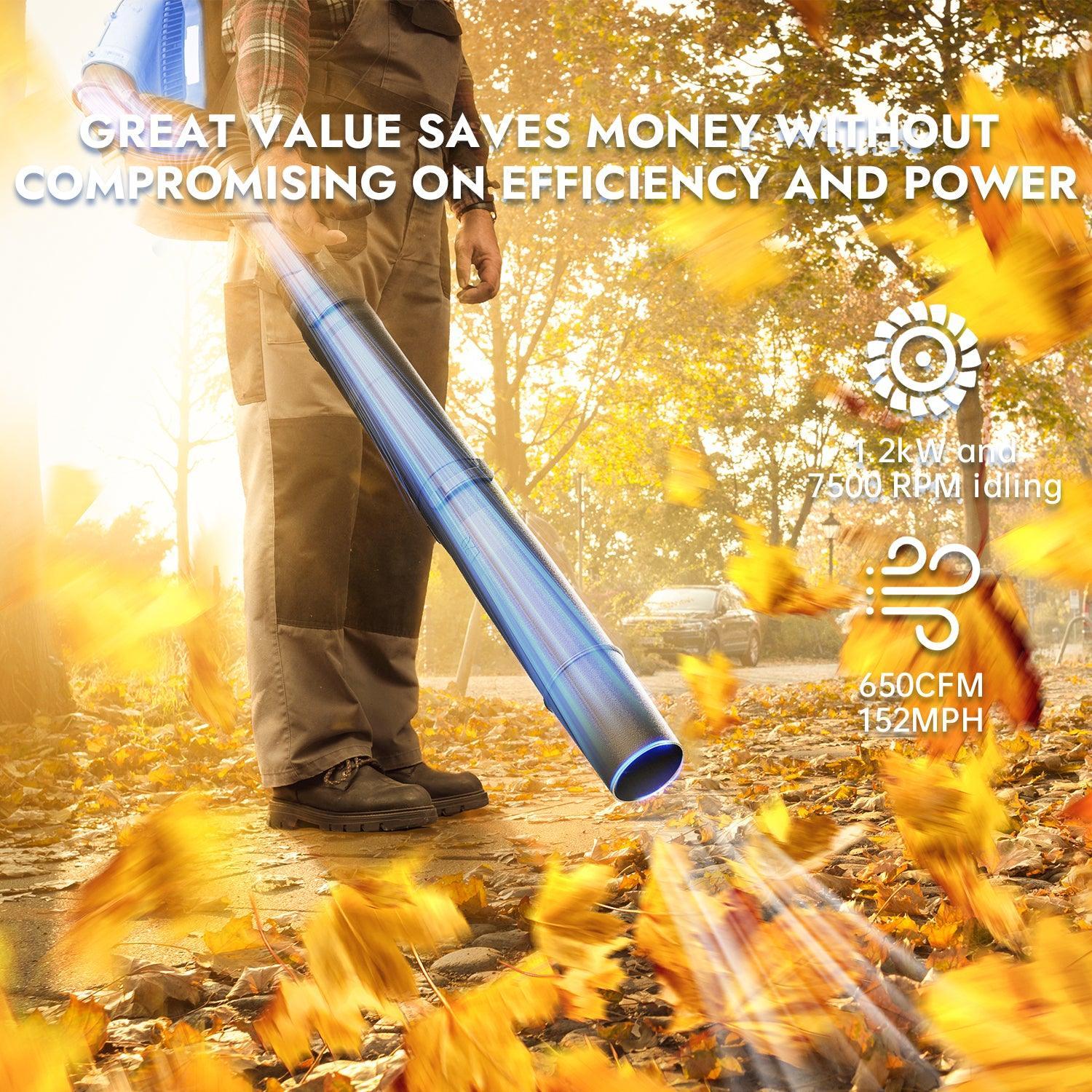 Wild Badger Lightable & Portable Backpack 43cc Lightable Gas Powered Air Flow Leaf Blower - WILD BADGER POWER