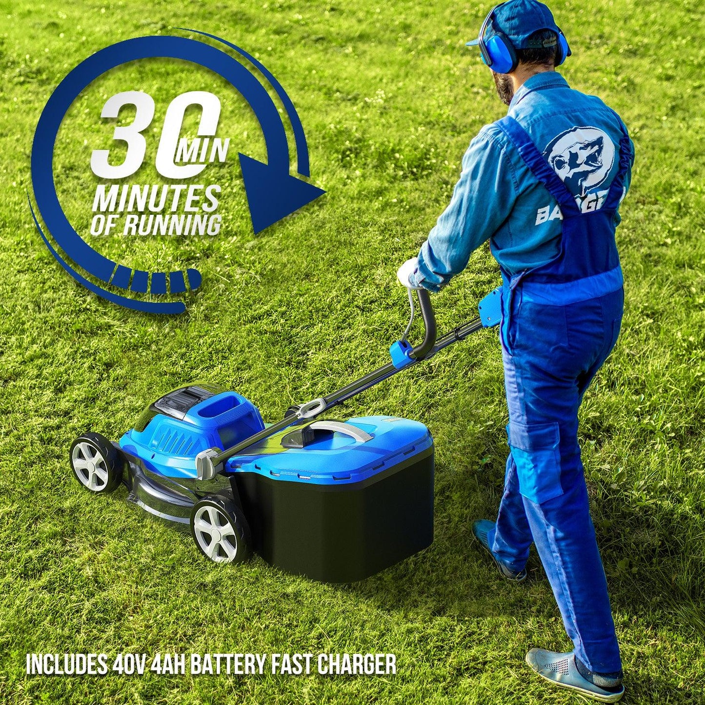 40V Electric Weed Eater & Leaf Blower & 40V 18 in Cordless Brushless Lawn Mower Combo Kit - WILD BADGER POWER