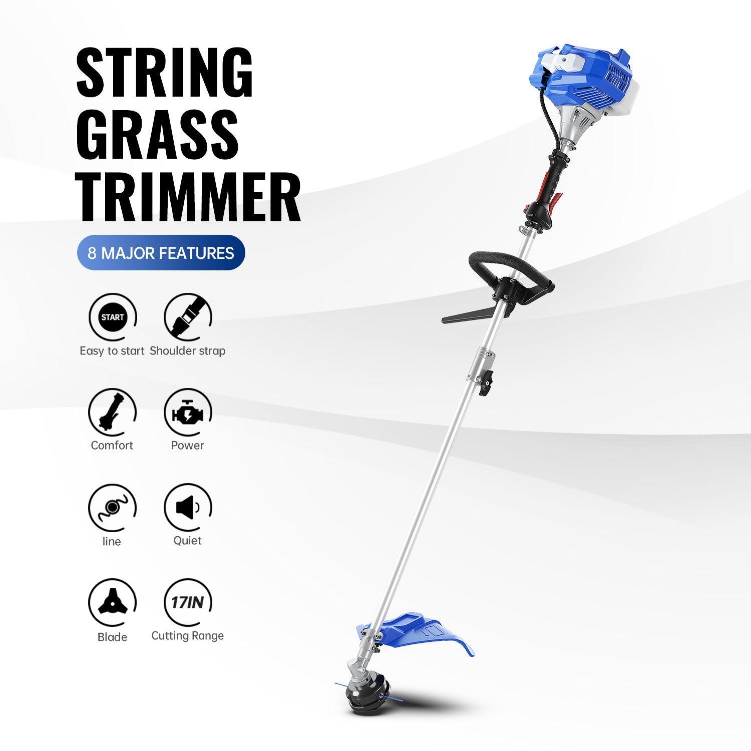 26cc 17 in Weed Wacker l String Trimmer 3-in-1 Multi Lawn Care Tools & 26cc Leaf Blower l Strong Air Flow for Leaf Sand Gravel Snow Leaf Blower Combo Kit - WILD BADGER POWER