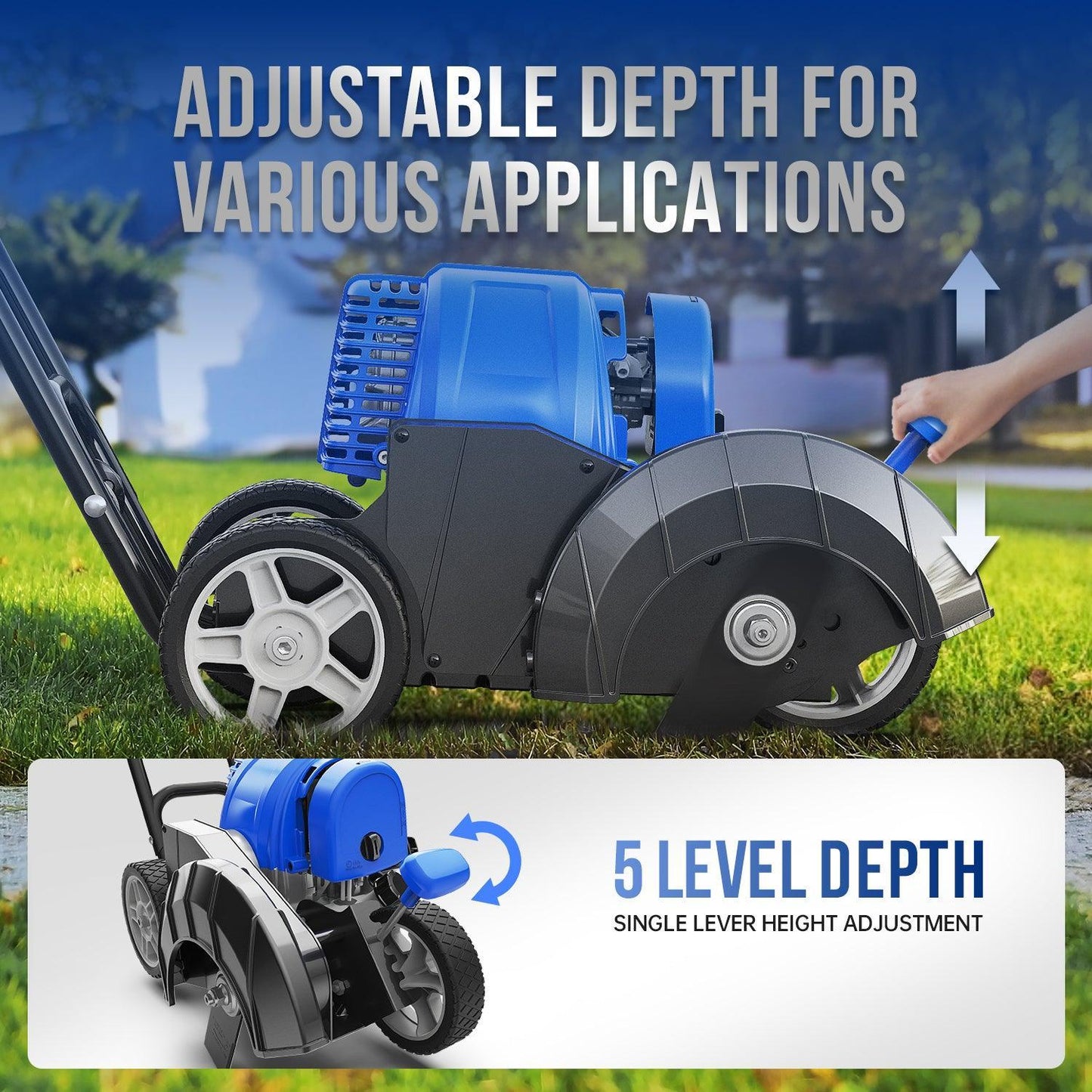 31cc 4-Cycle Gas Weed Wacker l String Trimmer 2-in-1 Yard Care System & 31cc Sidewalk Edger Lawn Tool Gas Powered & Portable Backpack 43cc Lightable Gas Powered Combo Kit - WILD BADGER POWER