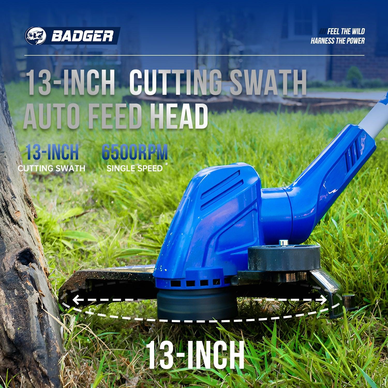 人気を誇る Wild Badger 40V 2-in-1 Electric String Trimmer Edger with 小物