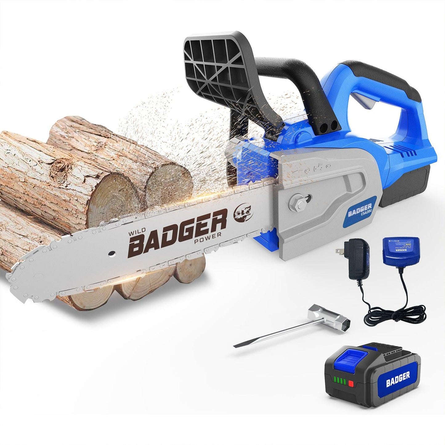 20V 12" Cordless Electric Brushless Chainsaw & 20V Cordless Pole Saw Combo Kit - WILD BADGER POWER