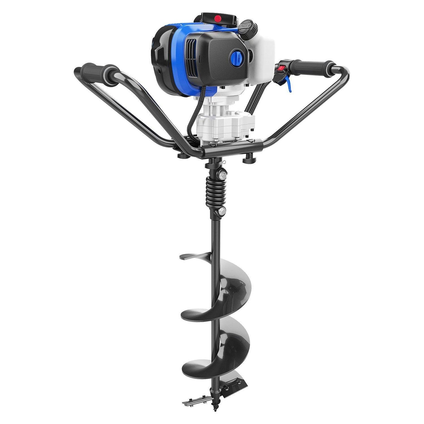 53cc 2-Cycle Post Hole Digger Gas Powered & 53cc Garden Tiller Mini Cultivator Powerful Liftable Booster Rod Tilling Tool Combo Kit - WILD BADGER POWER