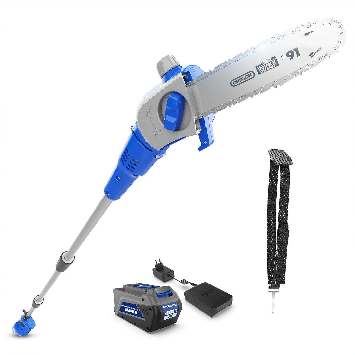 40v 16" Cordless Electric Brushless Chainsaw & 40V 8”-9.18” Portable Cordless Electric Pole Saw Combo Kit - WILD BADGER POWER