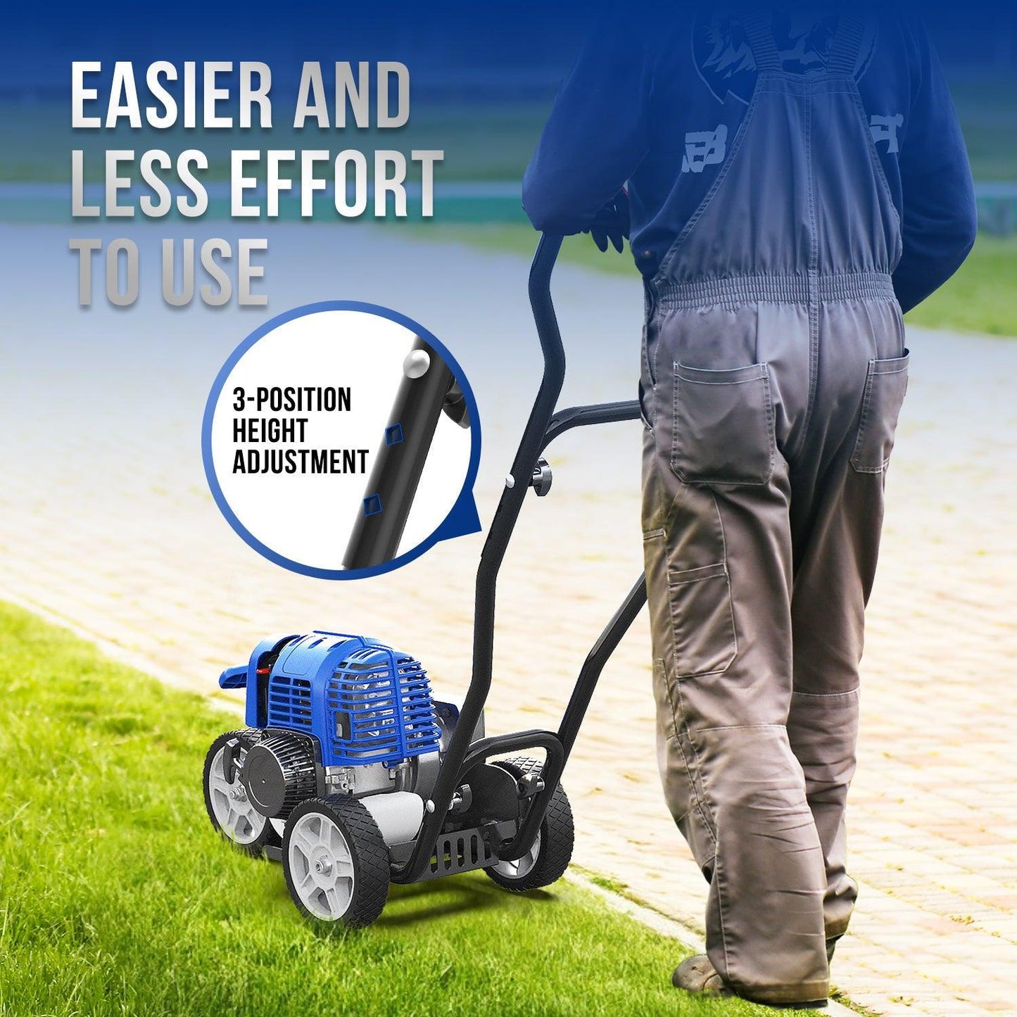 31cc 4-Cycle Gas Weed Wacker l String Trimmer 2-in-1 Yard Care System & 31cc Sidewalk Edger Lawn Tool Gas Powered & Portable Backpack 43cc Lightable Gas Powered Combo Kit - WILD BADGER POWER