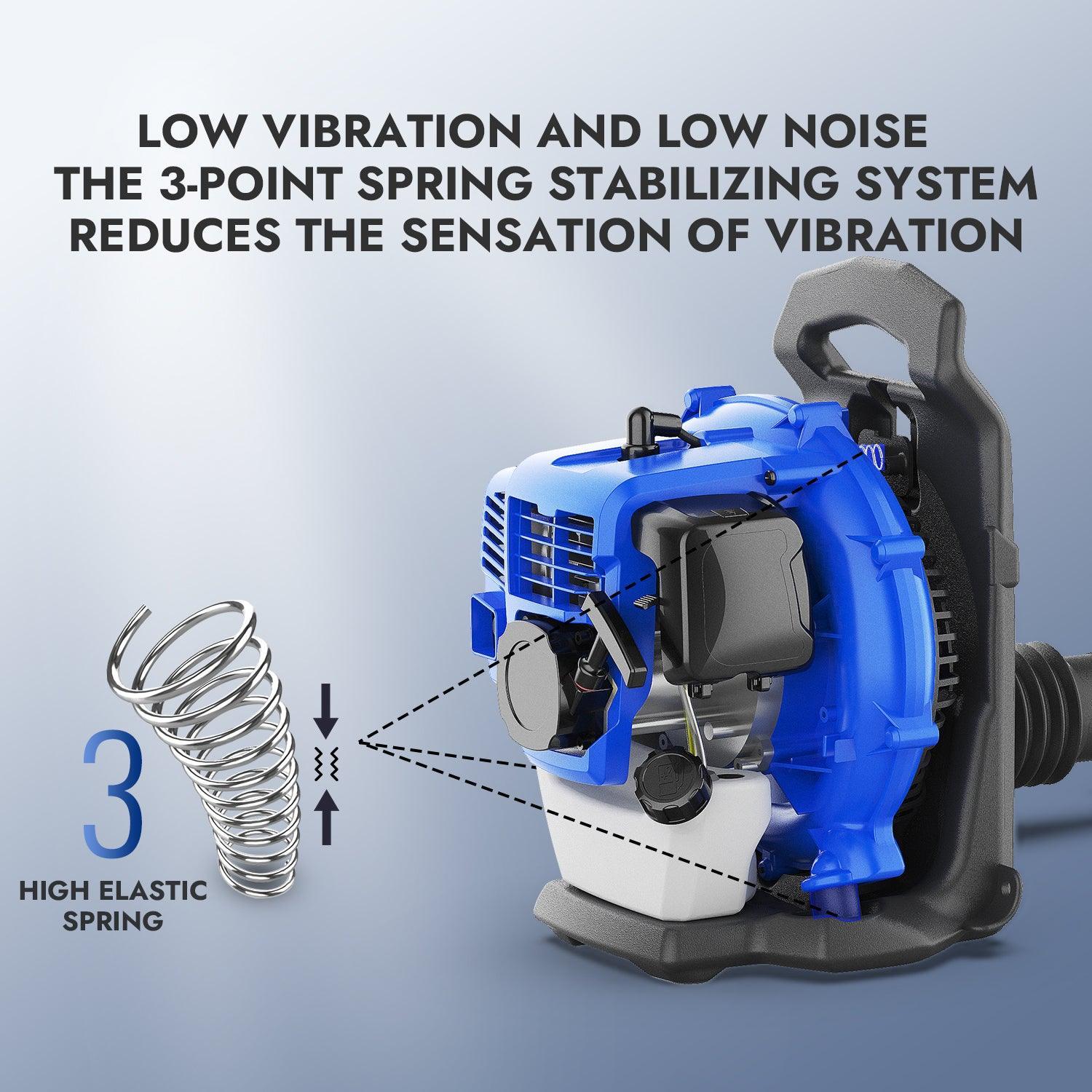 52cc Higher Fuel Efficiency Weed Wacker Gas Powered 3-in-1 String Trimmer & 43cc Lightable Gas Powered Air Flow Leaf Blower Combo Kit - WILD BADGER POWER