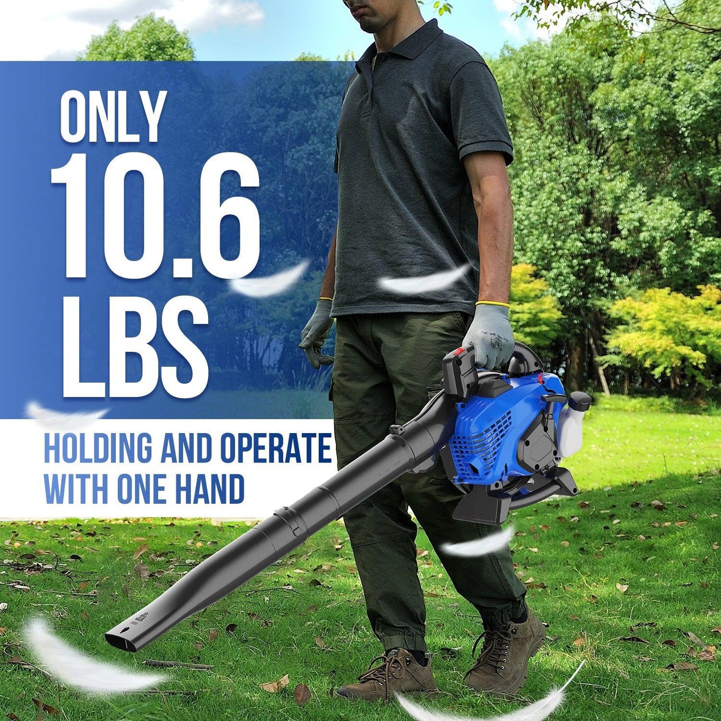 26cc Weed Wacker Gas Powered 4-in-1 String Trimmer & 26cc Leaf Blower l Strong Air Flow for Leaf Sand Gravel Snow Leaf Blower Combo Kit - WILD BADGER POWER