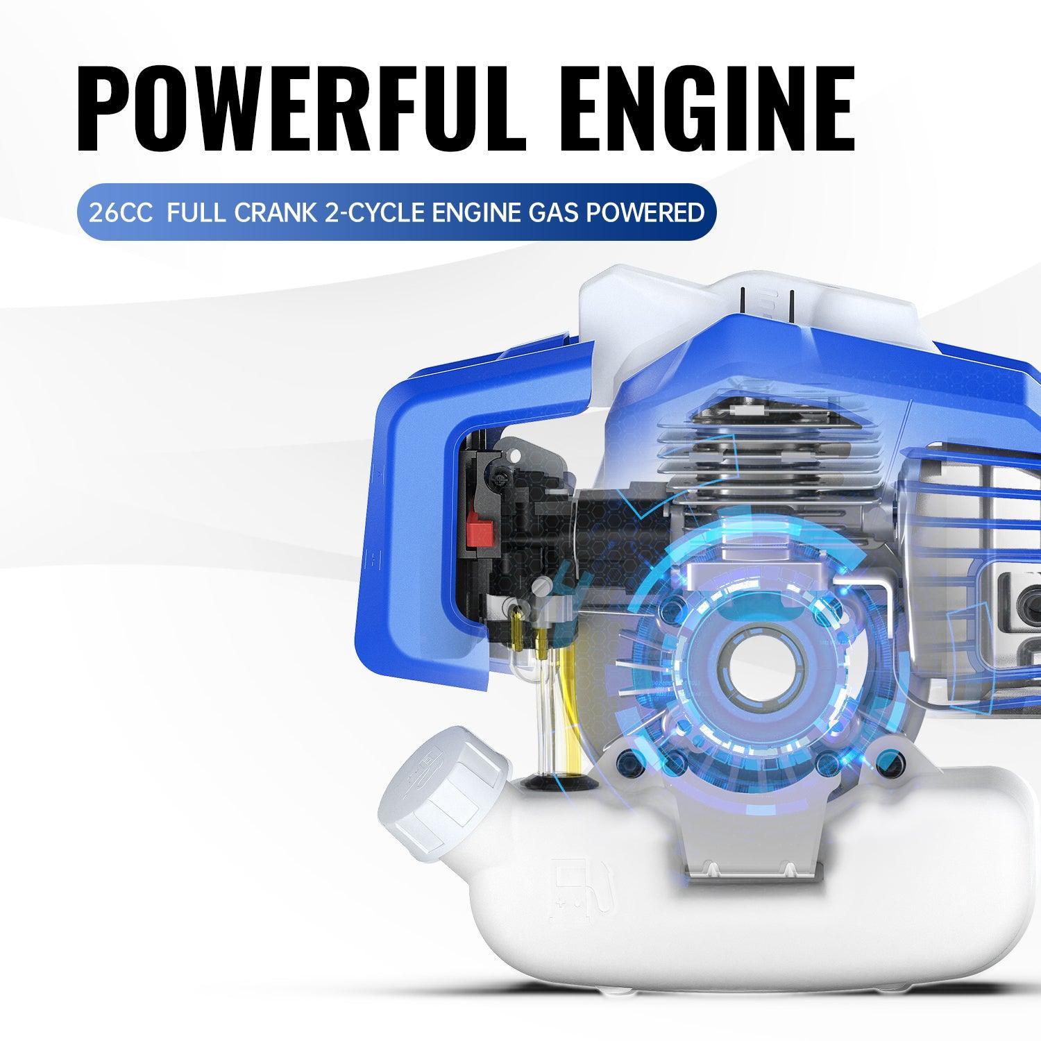 26cc 17 in Weed Wacker l String Trimmer 3-in-1 Multi Lawn Care Tools & 26cc Leaf Blower l Strong Air Flow for Leaf Sand Gravel Snow Leaf Blower Combo Kit - WILD BADGER POWER