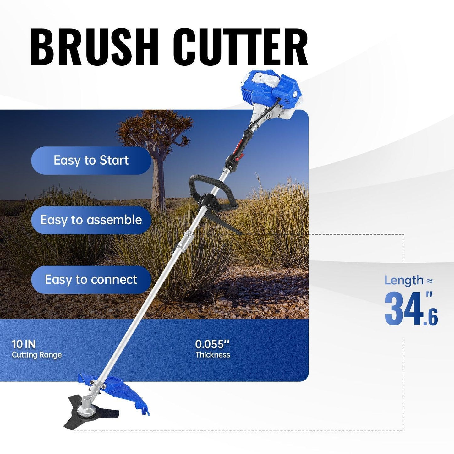 Wild Badger 26cc Weed Wacker Gas Powered 4-in-1 String Trimmer Wheeled Edger - WILD BADGER POWER