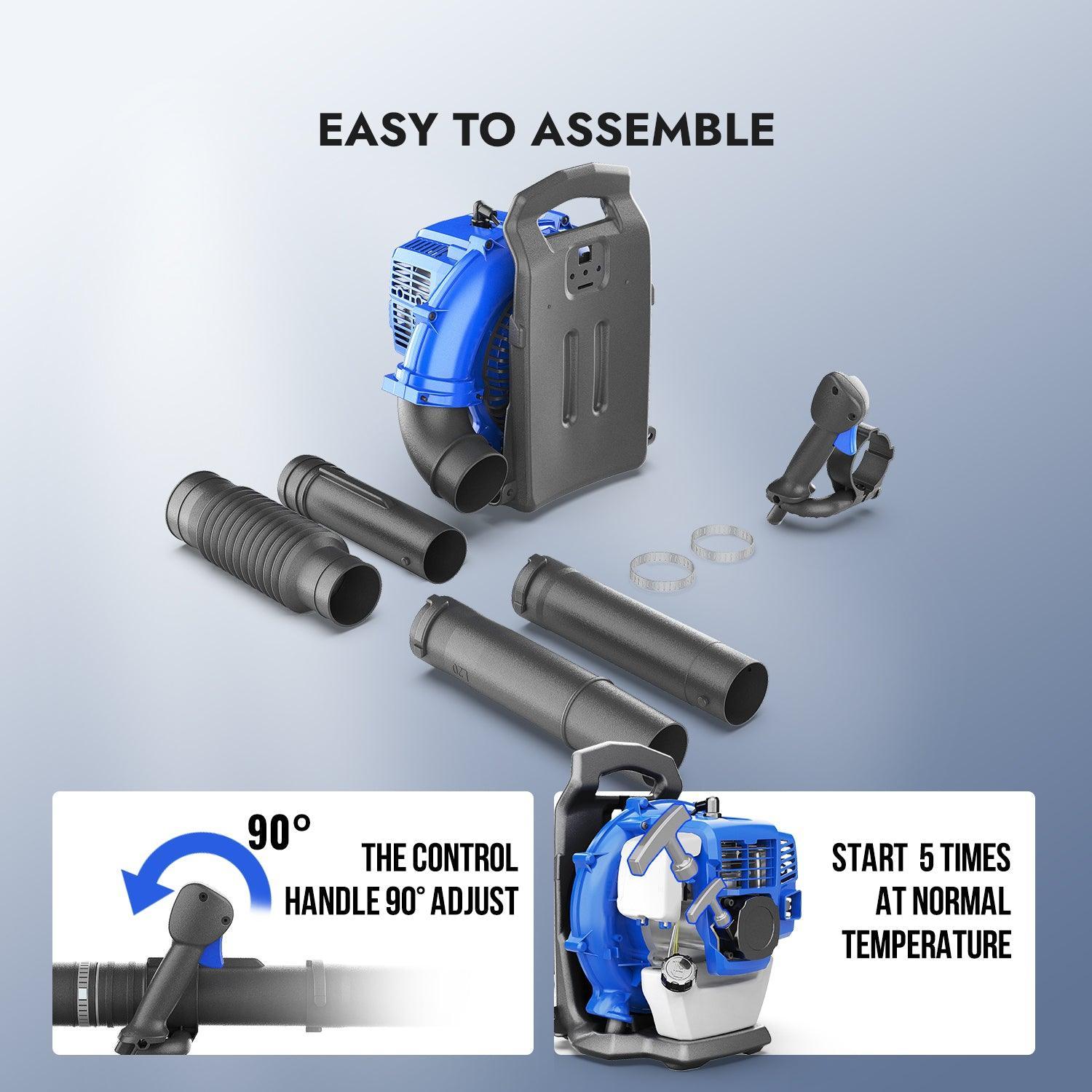 31cc 4-Cycle Gas Weed Wacker l String Trimmer 2-in-1 Yard Care System & 31cc Sidewalk Edger Lawn Tool Gas Powered & Portable Backpack 43cc Lightable Gas Powered Combo Kit - WILD BADGER POWER