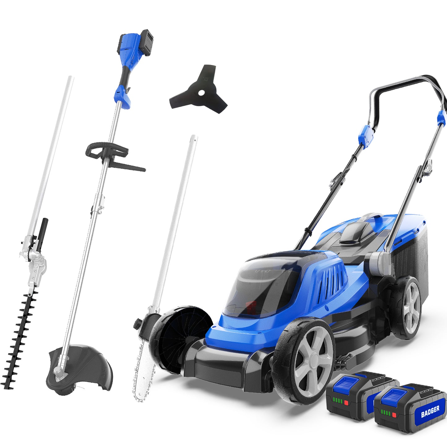 40V Electric Weed Wacker String Trimmer & 40V 16 In Cordless Brushless Electric Lawn Mower Combo Kit - WILD BADGER POWER