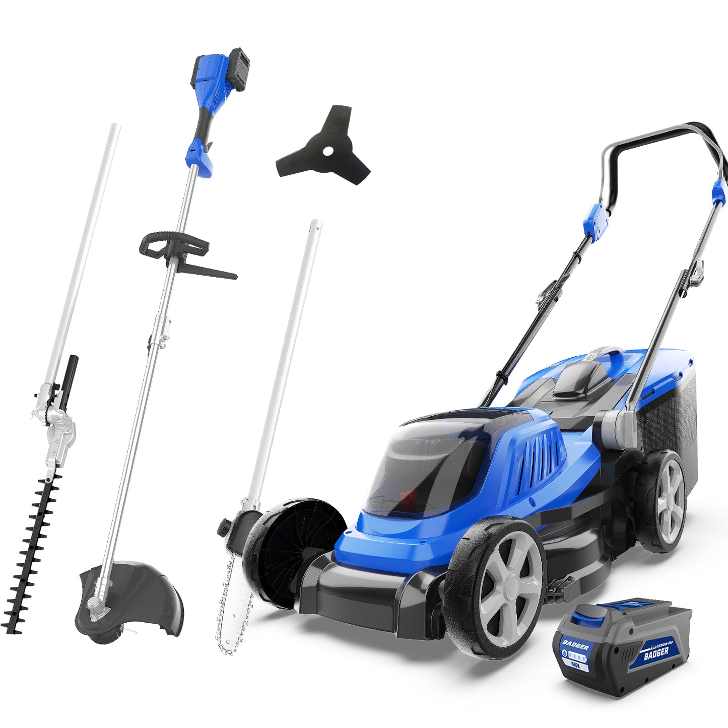 40V Electric Weed Wacker String Trimmer & 40V 18 in Cordless Brushless Lawn Mower Combo Kit - WILD BADGER POWER