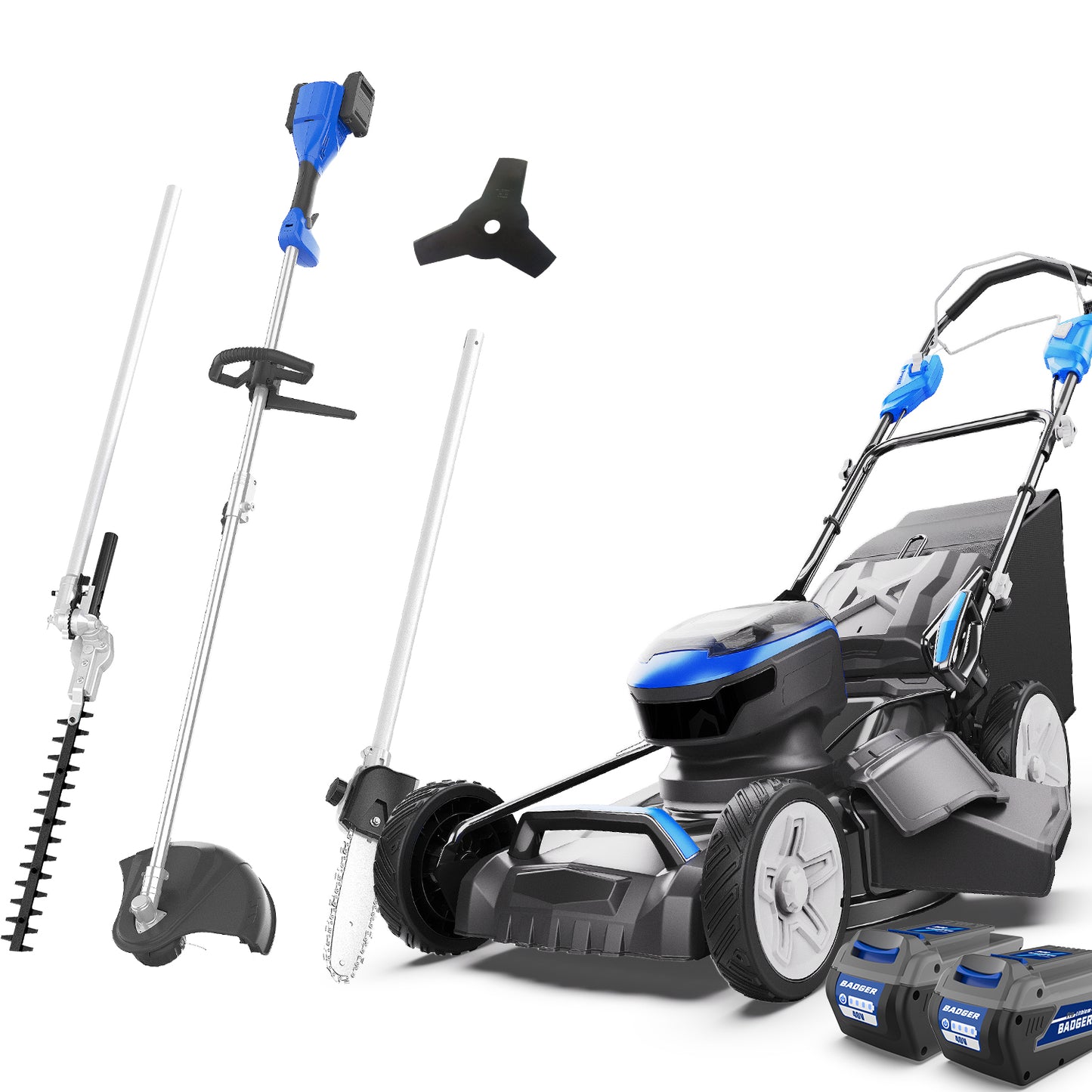 40V Electric Weed Wacker String Trimmer & 40V 21 In Cordless Self Propelled Electric Lawn Mower Combo Kit - WILD BADGER POWER