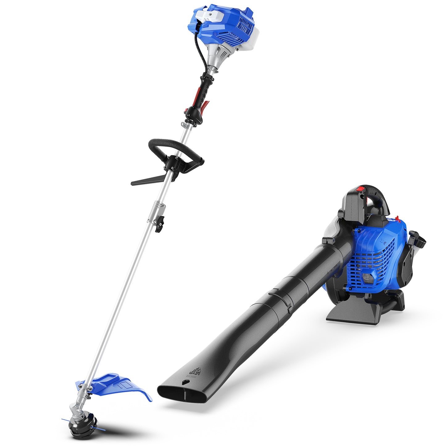 26cc 17 in Weed Wacker l String Trimmer 3-in-1 Multi Lawn Care Tools & 26cc Leaf Blower l Strong Air Flow for Leaf Sand Gravel Snow Leaf Blower Combo Kit - WILD BADGER POWER