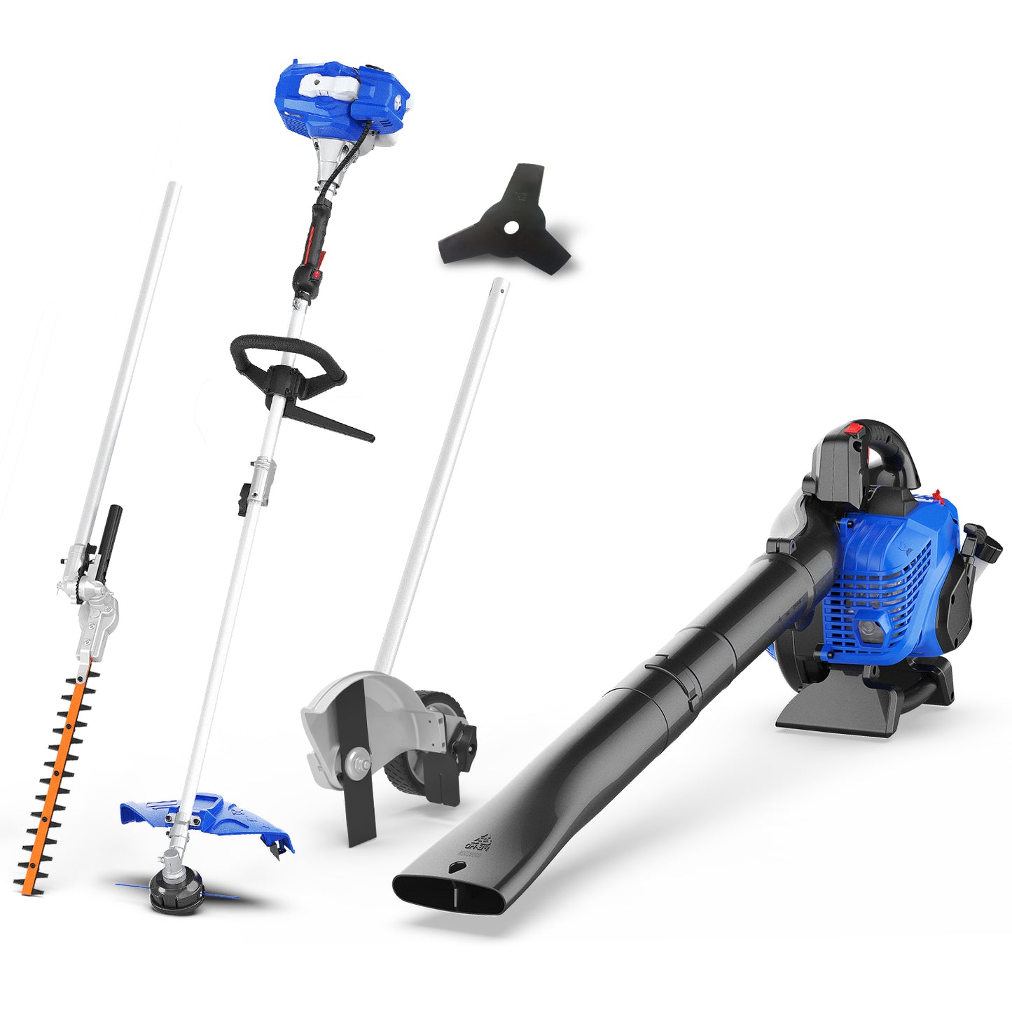 26cc Weed Wacker Gas Powered 4-in-1 String Trimmer & 26cc Leaf Blower l Strong Air Flow for Leaf Sand Gravel Snow Leaf Blower Combo Kit - WILD BADGER POWER