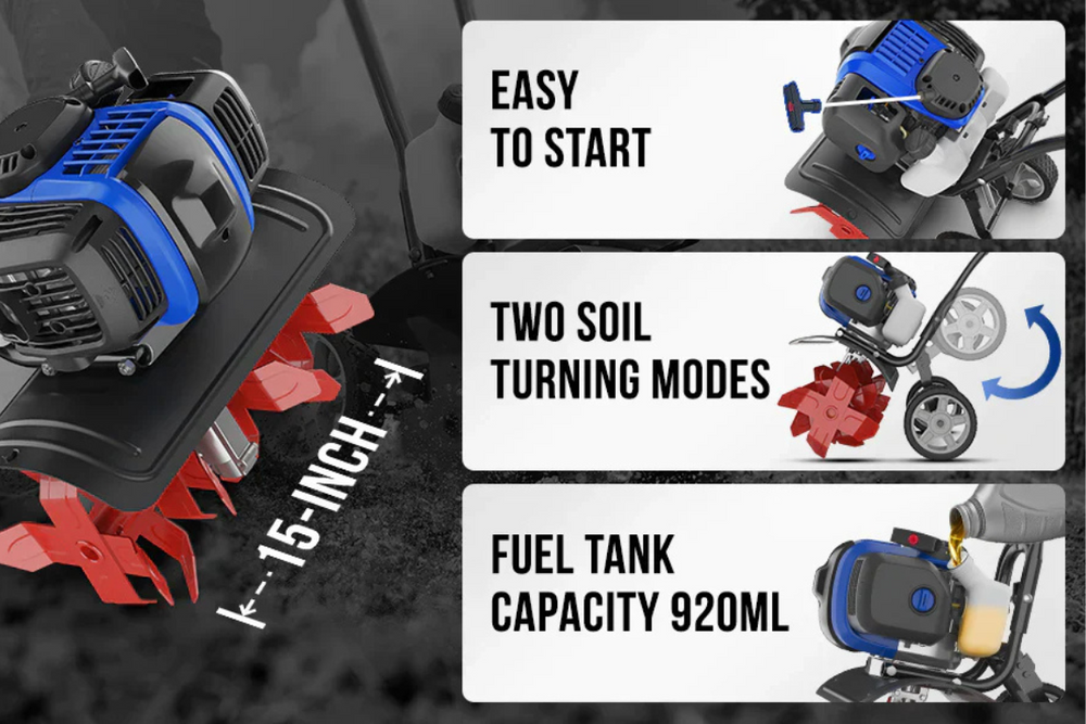 gas garden tiller