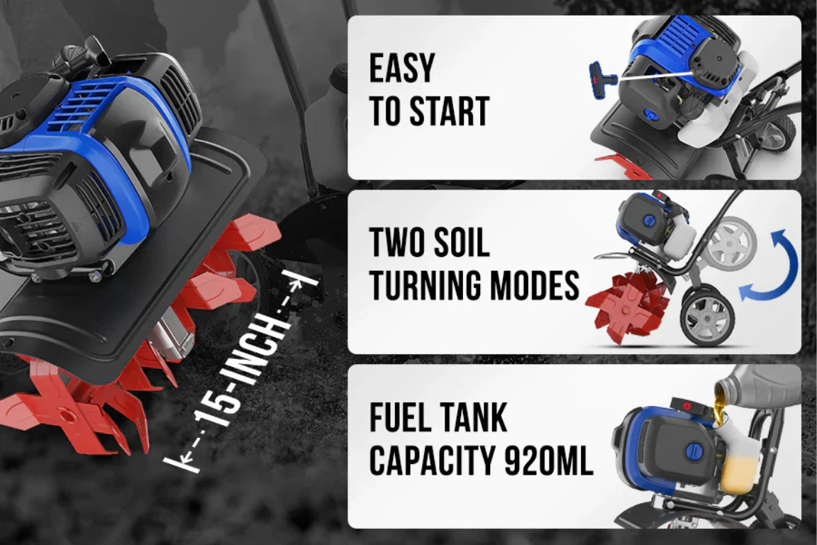 gas garden tiller