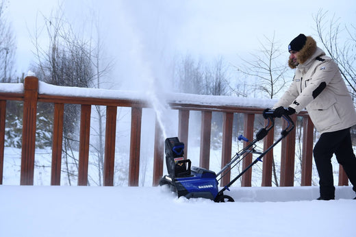 Efficient Wild Badger Power 40V Cordless Snow Blower with two 4.0Ah batteries, designed for heavy snow and large driveways