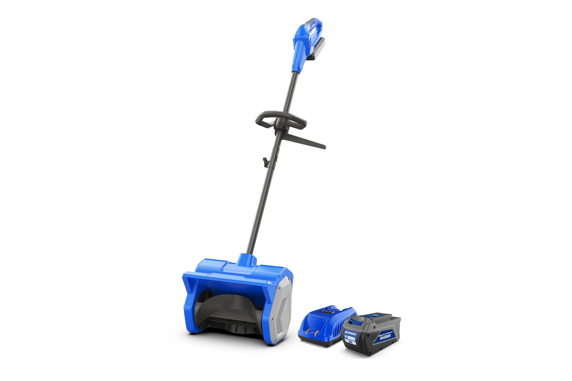 Wild Badger 40V cordless electric snow shovel with 4.0Ah battery and fast charger