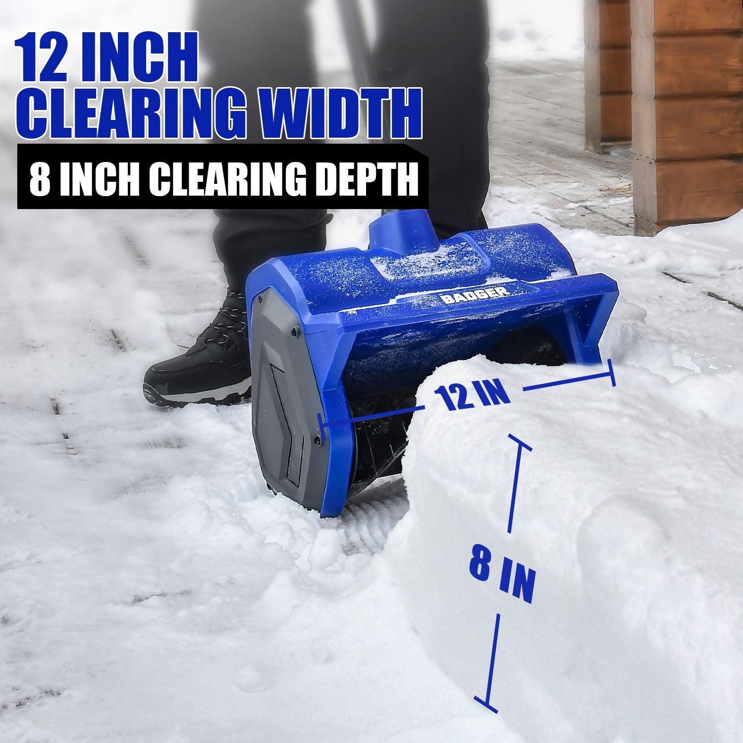 Wild Badger Powerful 40V 12 in. Cordless Electric Snow Shovel Brushless Motor & 4Ah  Battery