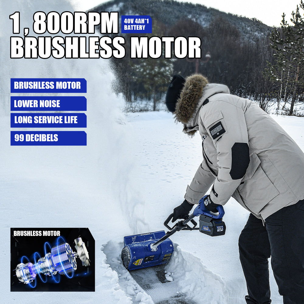 
                  
                    Powerful 40V Cordless Snow Shovel – Brushless Motor & 4.0Ah Battery
                  
                