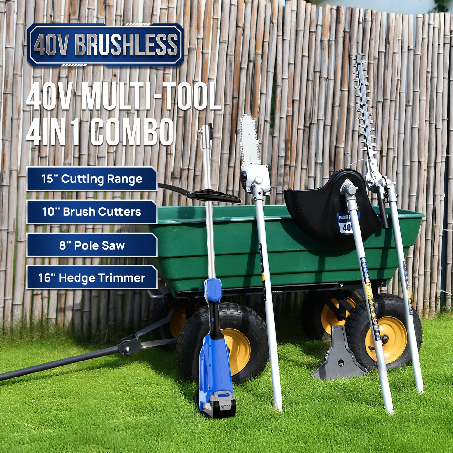 
                  
                    Wild Badger New 40V Electric Brushless Weed Wacker String Trimmer 4-in-1 Multi Yard Care Tools
                  
                