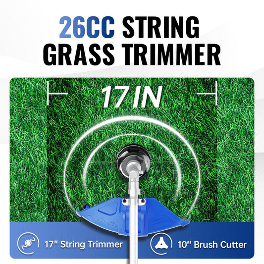 26cc Weed Wacker l String Trimmer 3-in-1 Multi Lawn care Tools - WILD BADGER POWER