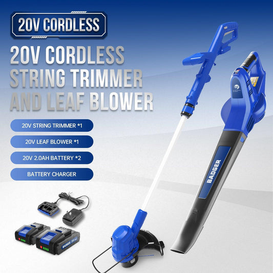 20V Cordless String Trimmer & Leaf Blower - WILD BADGER POWER