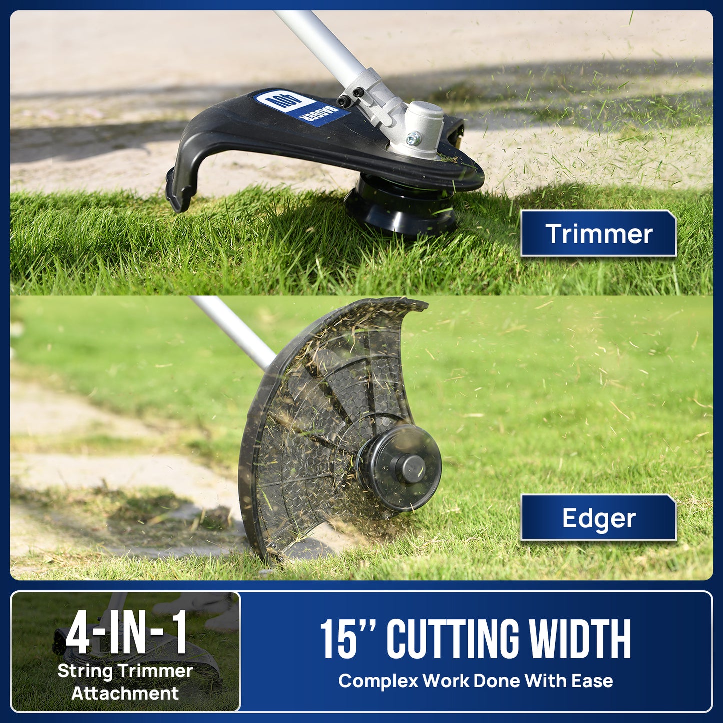
                  
                    Wild Badger New 40V Electric Brushless Weed Wacker String Trimmer 4-in-1 Multi Yard Care Tools
                  
                