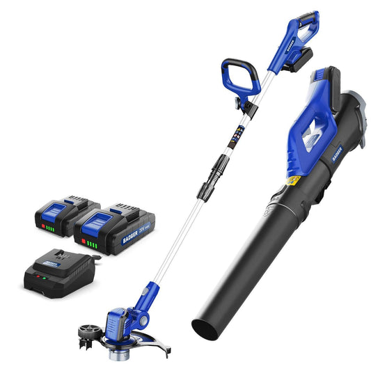20V Fast-Charging Electric Weed Wacker & Leaf Blower & 20v Hedge Trimmer Upgrated, 22" Cordless Combo kit - WILD BADGER POWER
