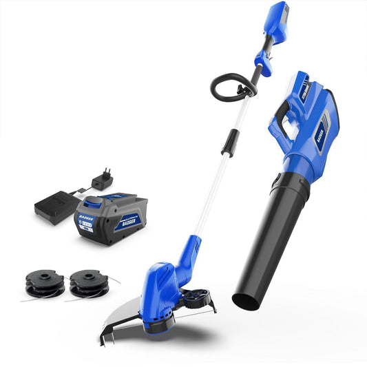 40V Electric Weed Eater & Leaf Blower & 40V 21 In Cordless Self Propelled Electric Lawn Mower Combo Kit - WILD BADGER POWER
