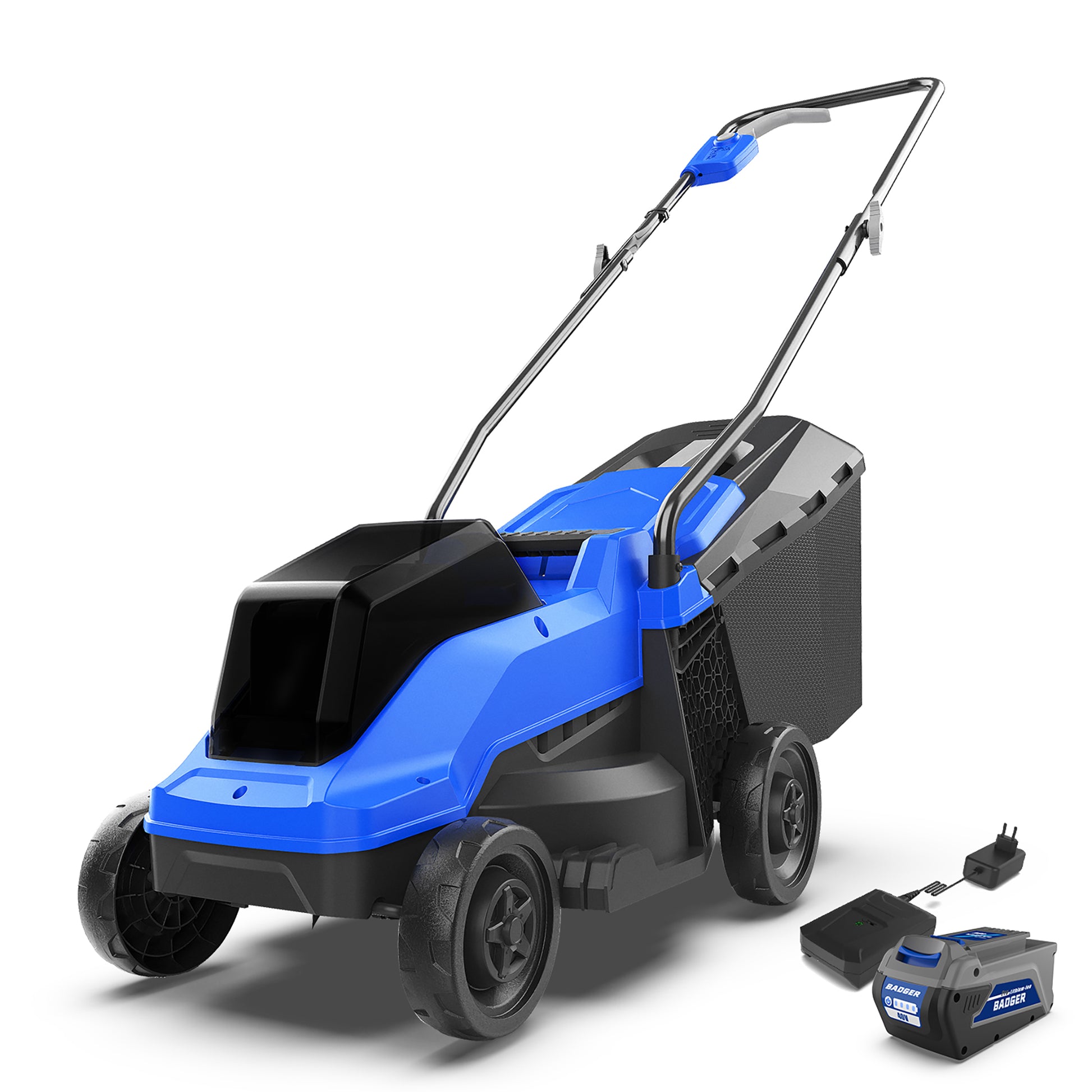 Wild Badger 40V 14In Cordless Brushless Electric Lawn Mower l 5 Height Adjustment - WILD BADGER POWER