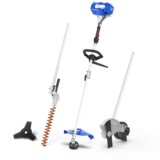 26cc Weed Wacker Gas Powered 4-in-1 String Trimmer Wheeled Edger - WILD BADGER POWER