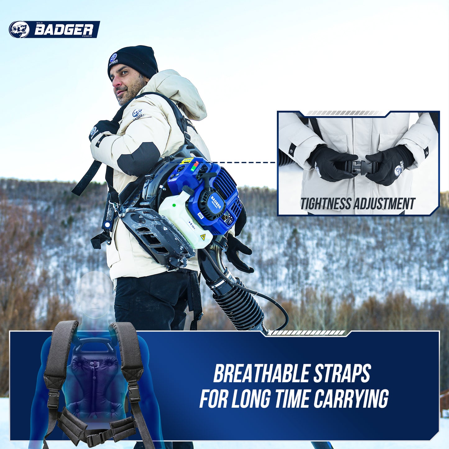 
                  
                    Wild Badger 53cc Leaf Blower Backpack Gas Powered Strong & High Air flow 853CFM
                  
                