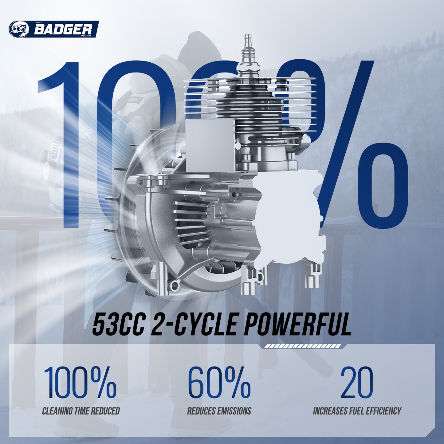 
                  
                    Wild Badger 53cc Leaf Blower Backpack Gas Powered Strong & High Air flow 853CFM
                  
                