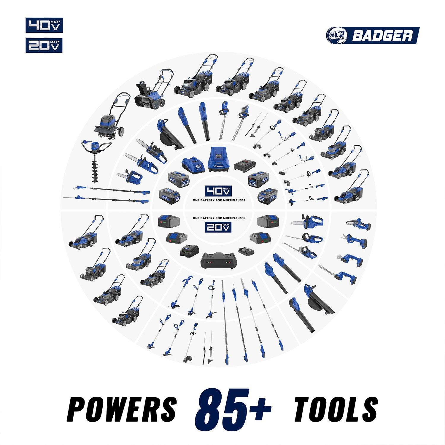Wild Badger 40v 16" Cordless Electric Brushless Chainsaw |4.0 Ah Battery | 7500 RPM Motor - WILD BADGER POWER