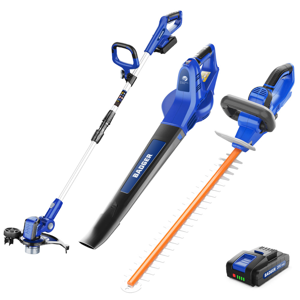 20V Fast-Charging Electric Weed Wacker & Leaf Blower & 20v Hedge Trimmer Upgrated, 22